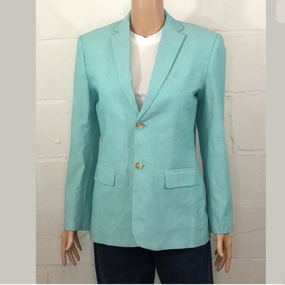 Isaac Mizrahi Cotton Blazer Size 18 Aqua Blue #H42